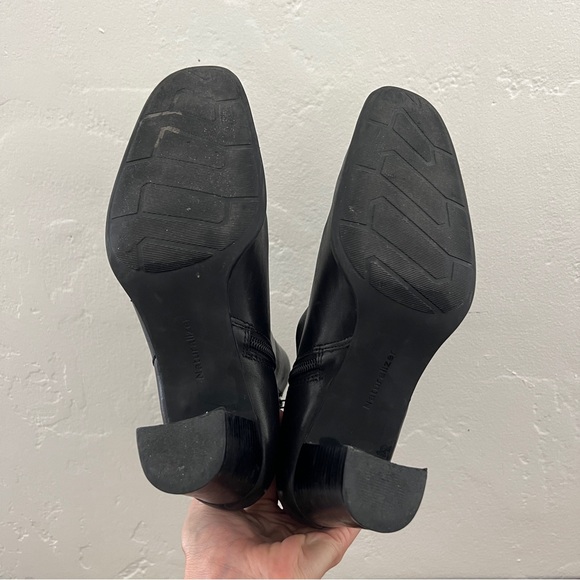 Naturalizer black leather block heel bootie boots side zip comfort shoe 9M - Picture 13 of 15